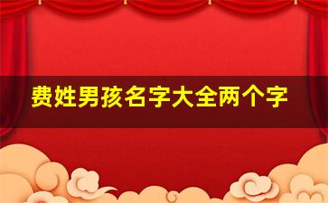 费姓男孩名字大全两个字,姓费的男孩名字霸气四字