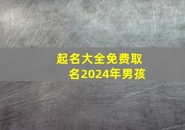 起名大全免费取名2024年男孩,起名大全免费取名2024年男孩