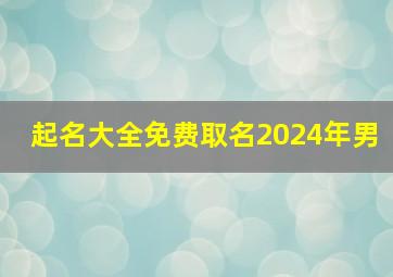 起名大全免费取名2024年男,2024年取名字