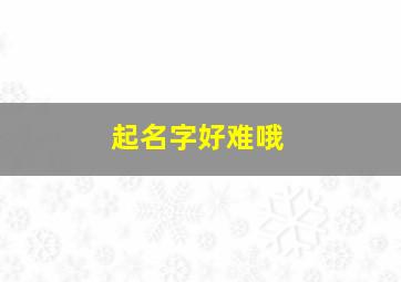 起名字好难哦,起名字好难 名字好难取