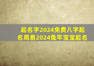 起名字2024免费八字起名周易2024兔年宝宝起名