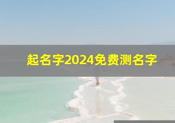 起名字2024免费测名字