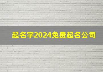 起名字2024免费起名公司