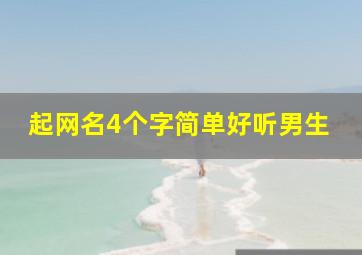 起网名4个字简单好听男生,男士微信名字四字简单气质独一无二的男生微信名字四个字