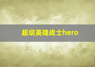 超级英雄战士hero