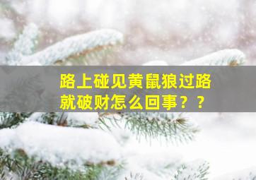 路上碰见黄鼠狼过路就破财怎么回事？？,路上碰见了黄鼠狼