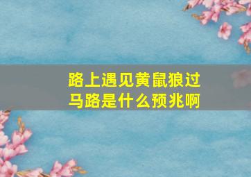 路上遇见黄鼠狼过马路是什么预兆啊,路上遇见黄鼠狼过马路是什么预兆啊