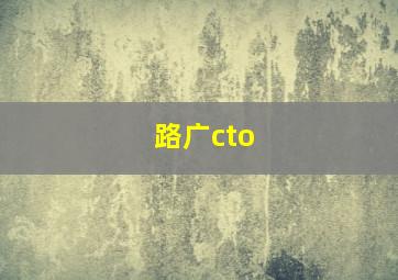 路广cto,路广通