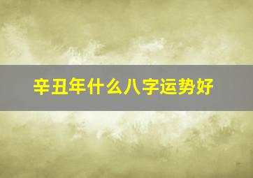 辛丑年什么八字运势好,辛丑年什么八字运势好