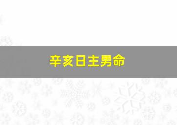 辛亥日主男命,辛亥日主男命长相