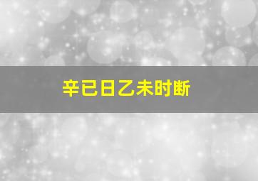 辛已日乙未时断,辛已日乙未时生的八字