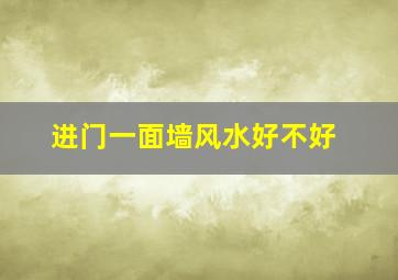 进门一面墙风水好不好,进门一面墙叫什么