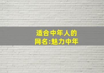 适合中年人的网名:魅力中年,中年的网名起啥最好