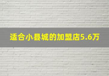 适合小县城的加盟店5.6万,有哪些适合在小县城做的生意