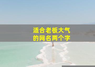 适合老板大气的网名两个字,适合老板大气的微信网名