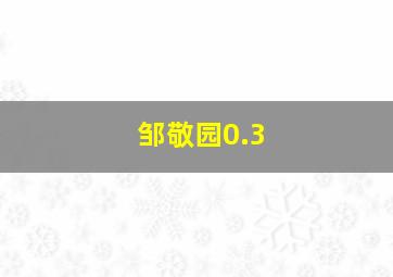 邹敬园0.3,邹敬园个人资料简介