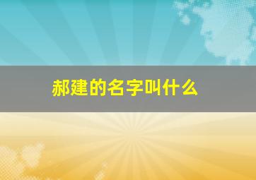 郝建的名字叫什么,郝建真实姓名