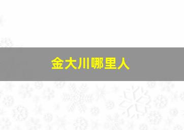 金大川哪里人,金大川资料