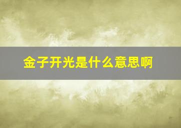 金子开光是什么意思啊,金子开光怎么开