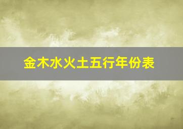 金木水火土五行年份表,金木水火土五行时间表