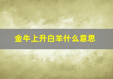 金牛上升白羊什么意思,金牛上升白羊座是几月几日出生