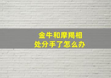 金牛和摩羯相处分手了怎么办,金牛和摩羯吵架怎么办