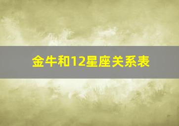 金牛和12星座关系表,金牛座和12星座的配对指数