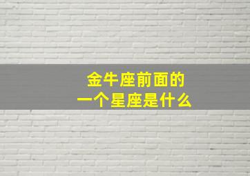 金牛座前面的一个星座是什么,金牛座前面的一个星座是什么座