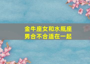 金牛座女和水瓶座男合不合适在一起