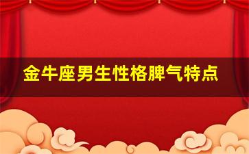 金牛座男生性格脾气特点,金牛座的男人性格脾气爱好三观