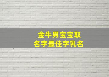 金牛男宝宝取名字最佳字乳名,金牛男宝宝取什么名字