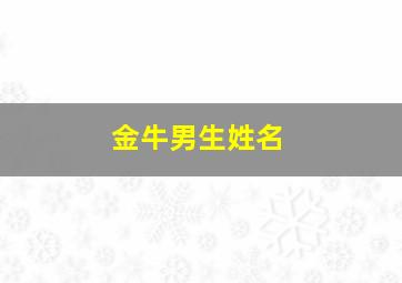 金牛男生姓名,金牛的男孩名字起什么好听