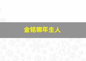 金铭哪年生人,金铭哪年出生的