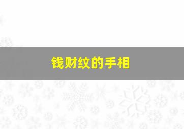 钱财纹的手相,钱财纹的手相图解男