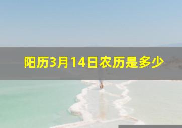 阳历3月14日农历是多少,阳历3月14日农历是多少日