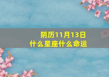 阴历11月13日什么星座什么命运,生日命运：十一月十三号是什么星座