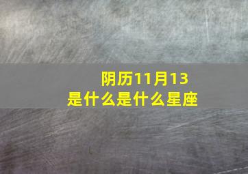 阴历11月13是什么是什么星座,阴历11月13日出生的人什么星座