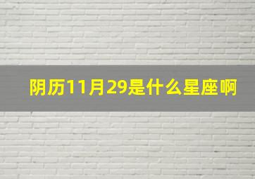 阴历11月29是什么星座啊