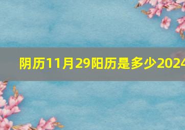 阴历11月29阳历是多少2024