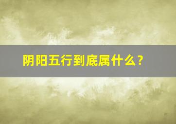 阴阳五行到底属什么？