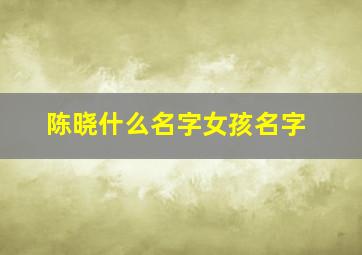 陈晓什么名字女孩名字,陈晓的宝宝叫什么