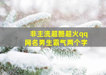 非主流超酷超火qq网名男生霸气两个字,非主流网名2个字