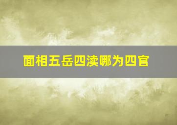 面相五岳四渎哪为四官,面相五岳四渎哪为四官之首