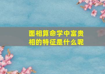 面相算命学中富贵相的特征是什么呢,面相算命学中富贵相的特征是什么呢视频