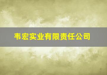 韦宏实业有限责任公司,韦宏简历