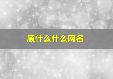 顾什么什么网名,顾什么的网名