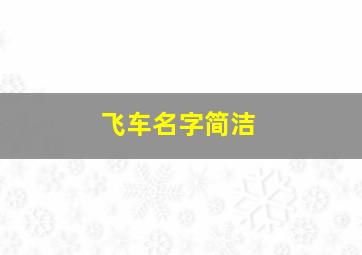 飞车名字简洁,飞车名字简单