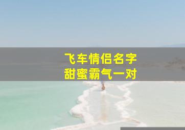 飞车情侣名字甜蜜霸气一对,qq飞车情侣名字大全