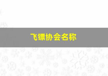 飞镖协会名称,中国飞镖协会什么时候成立的