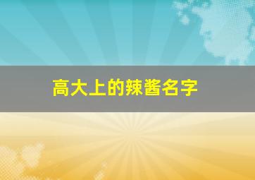 高大上的辣酱名字,高大上的辣酱名字大全